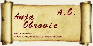 Anja Obrović vizit kartica